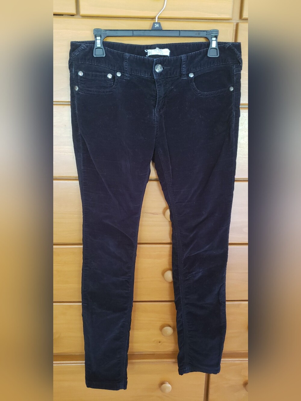 Free People Black Velvet Skinny Pants